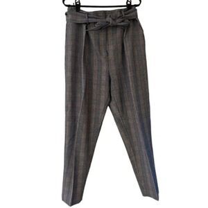 Equipment Women’s Tie Waist Plaid Wool Blend Trousers size 10